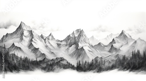 Minimalist mountain artwork ai image generated © Gulafshan
