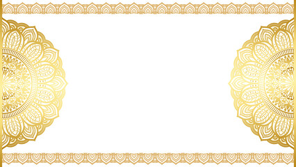 Foto auf Leinwand Mandala Gold vintage frame for title with mandala islamic invitation wedding card  © MD IQBAL HOSSAIN