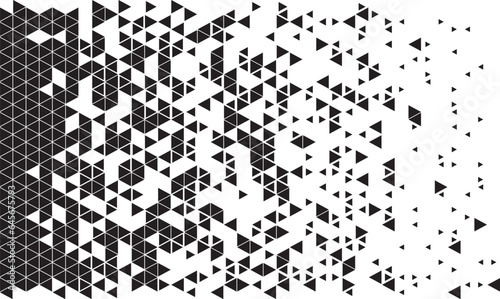 Black and white Triangle abstract geometric pattern with transition effect. For backgroud design element. Vector Format fully editable. 