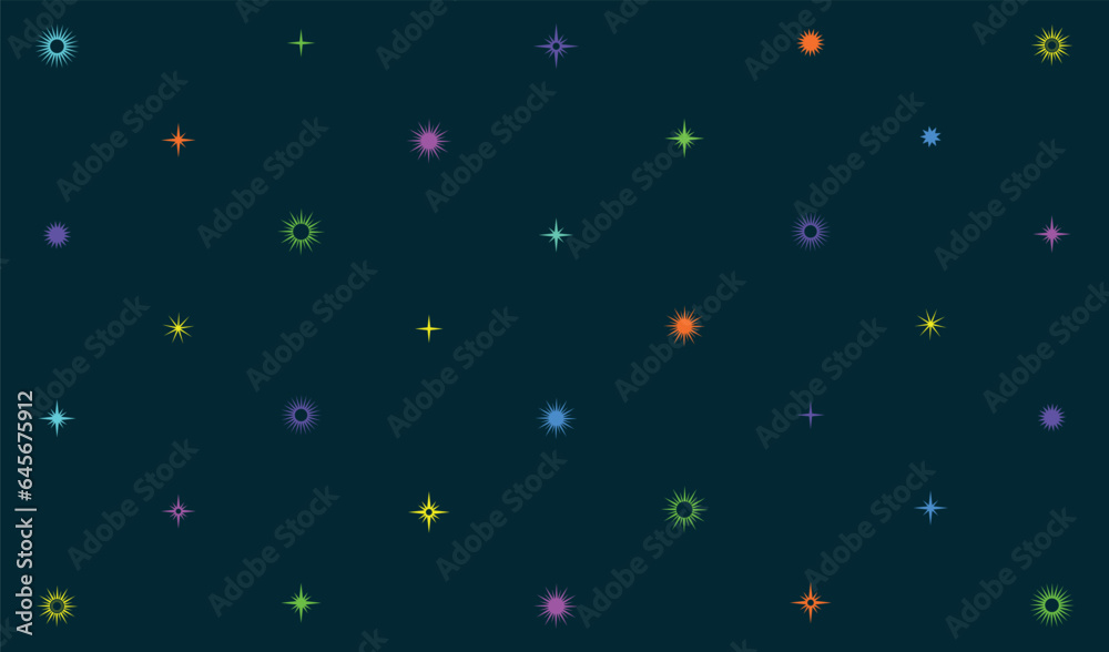  Background with colorful stars, vector illustration.