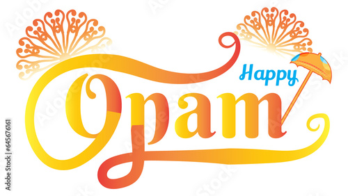 Wallpaper Mural Happy onam festival greeting text with mandala art Torontodigital.ca