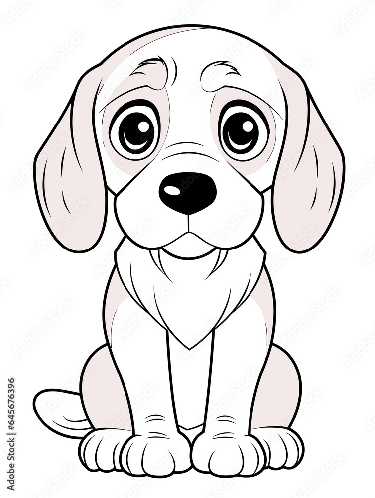 Kid's Coloring Page with American Staffordshire Terrier in Cartoon ...