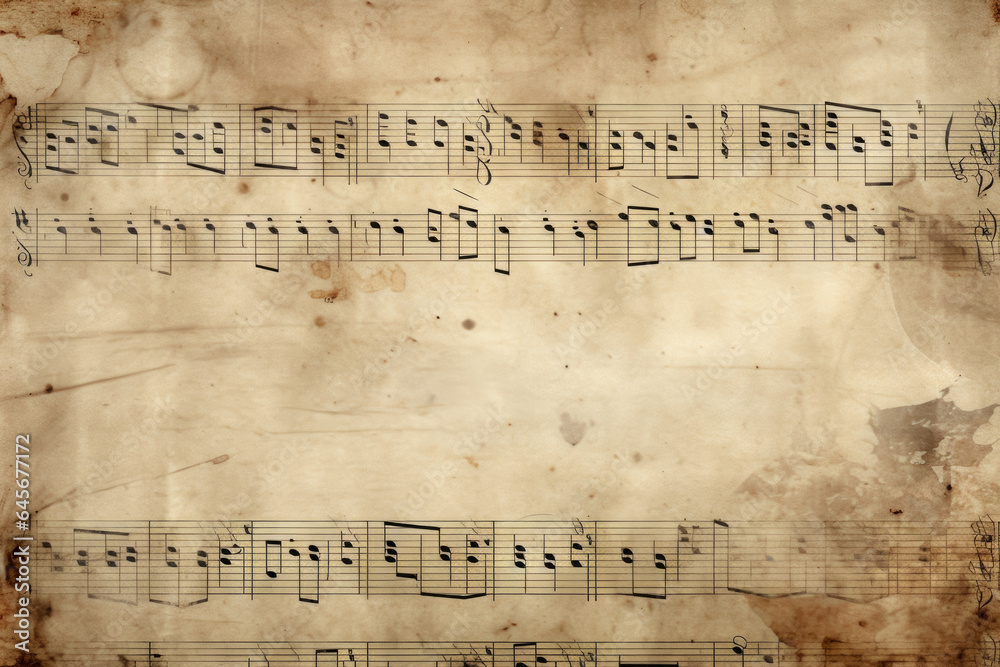 Texture Of An Old Sheet From A Music Notebook Created Using Artificial Intelligence