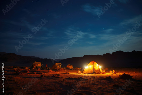 Desert Dreams: Bedouin Camp by Moonlight