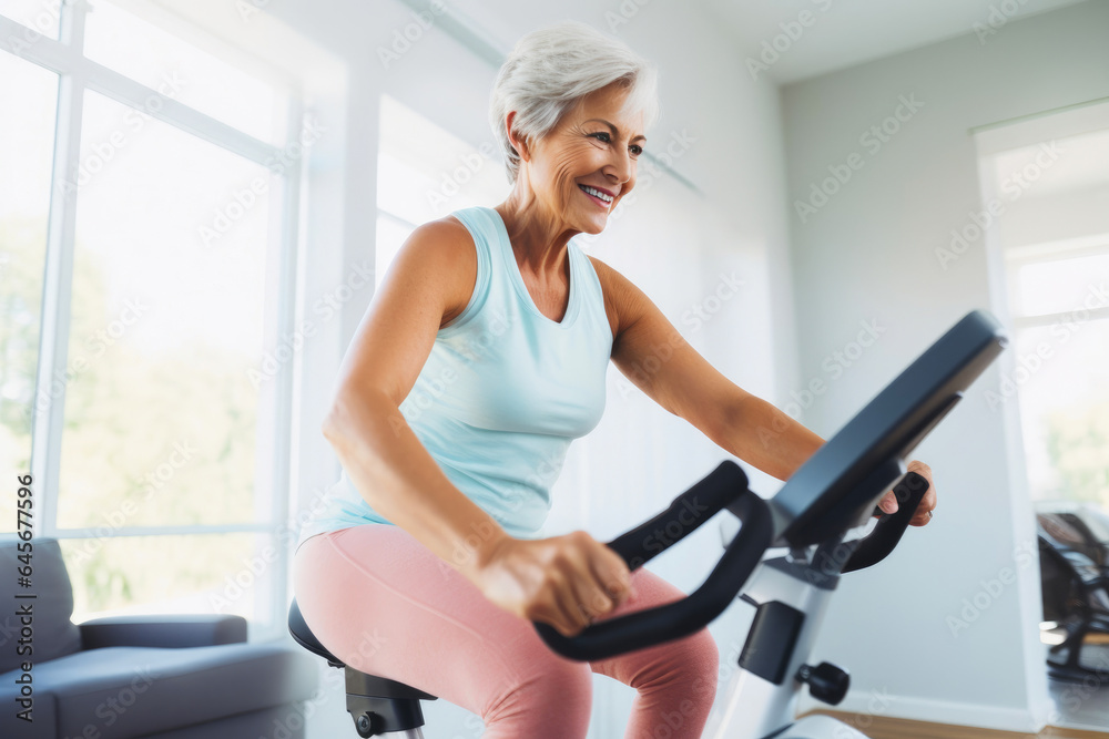 Fototapeta premium Intense Cardio Workout with Determined Woman