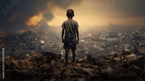 African child at a dump area 