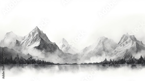 illustration representations of mountains ai image generated