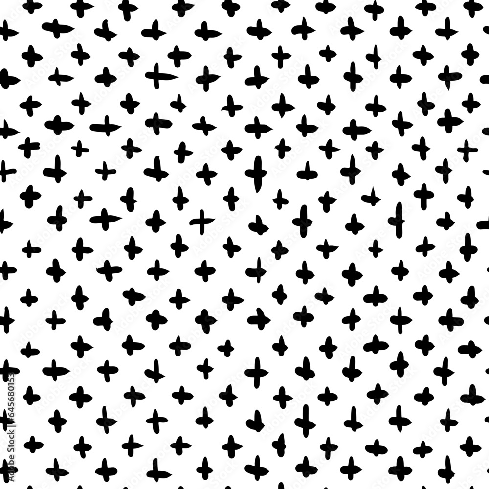 Seamless pattern of abstract background. Hand drawn fashion illustration isolated on white background. print design. Asymmetrical texture of spots, scribbles of different sizes.