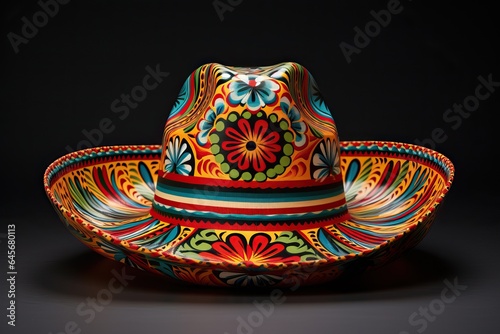 Vibrant Mexican Sombrero on Black Background © Nick Alias