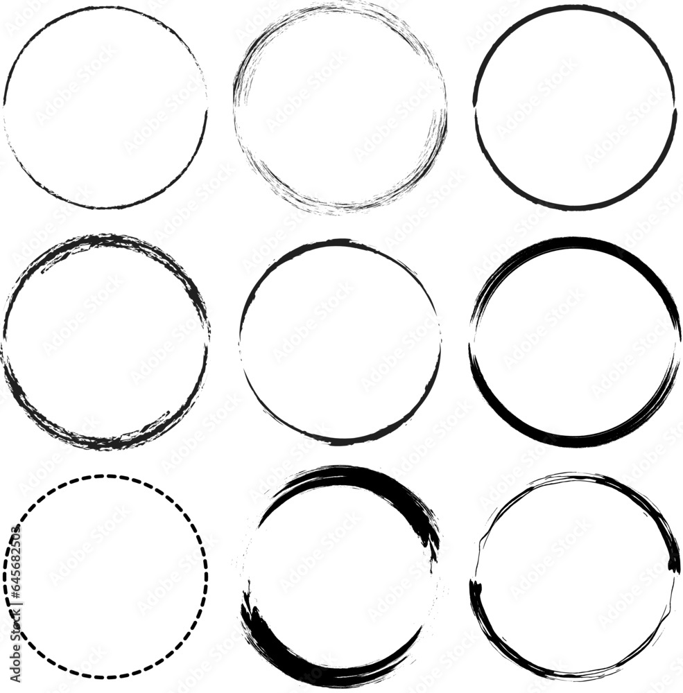 set of frames with grunge circles