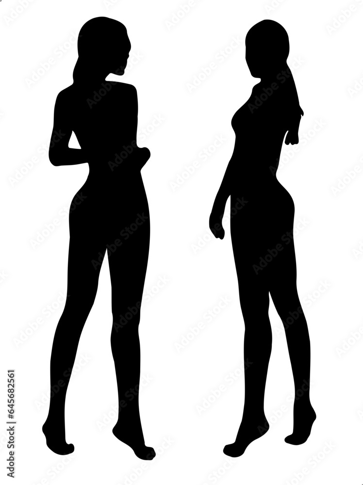 Silhouette of woman standing posing