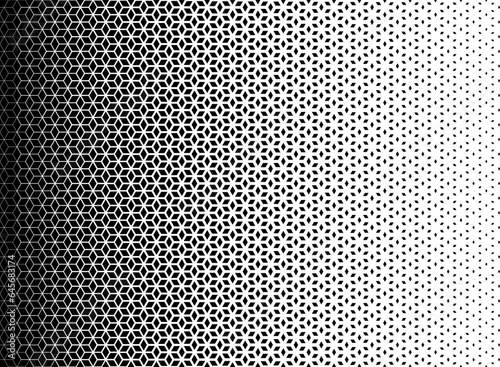 Halftone seamless pattern. Repeated geometric gradient. geometry pattern background. Repeating gradation design. Repeat hexagon printed black and white. Vector Format illustrationdesign element 