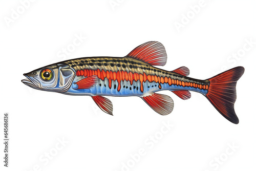 A red and yellow fish isolated on white background