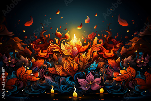 Diwali concept background. Diwali Indian festival. Diwali Hindu festival