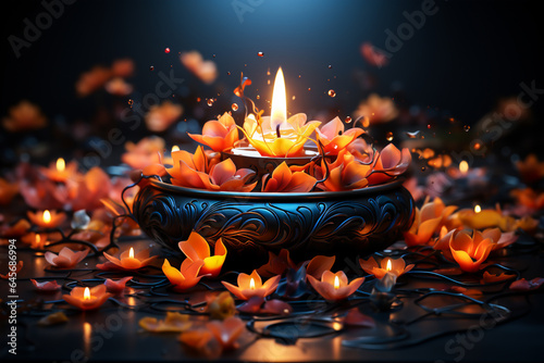 Diwali concept background. Diwali Indian festival. Diwali Hindu festival