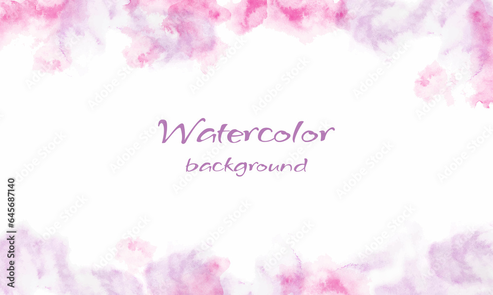 Watercolor abstract template background. Hand drawn illustration isolated on white.