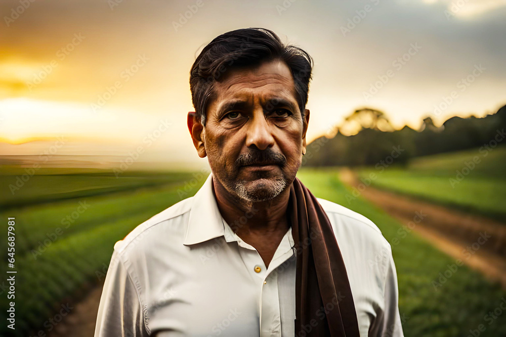 farmer against the backdrop of his fields. farmer against the backdrop of his fields.