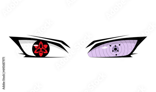 illustration vector graphic of anime eyes characters