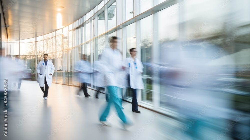 Doctors in front, blurred, doctor's day