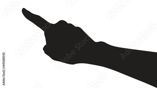 hand silhouettes isolated on white, hand pointing isolated on white, hand pointing at something, hands gesturing black, Black hands silhouettes, vector illustration