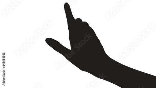 hand silhouettes isolated on white, hand pointing isolated on white, hand pointing at something, hands gesturing black, Black hands silhouettes, vector illustration