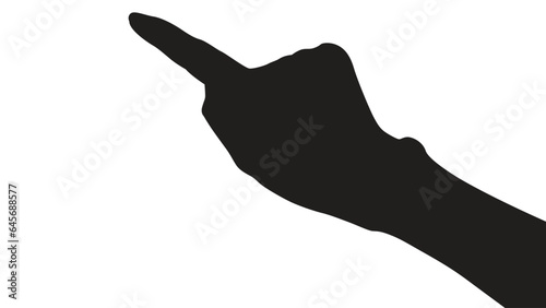 hand silhouettes isolated on white, hand pointing isolated on white, hand pointing at something, hands gesturing black, Black hands silhouettes, vector illustration