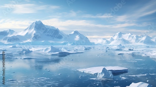 icy arctic glacier, north pole/south pole