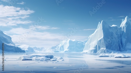 icy arctic glacier, north pole/south pole