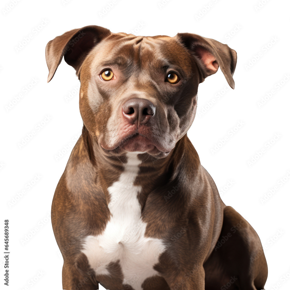American pitbull terrier on transparent background. American pitbull terrier on transparent background.