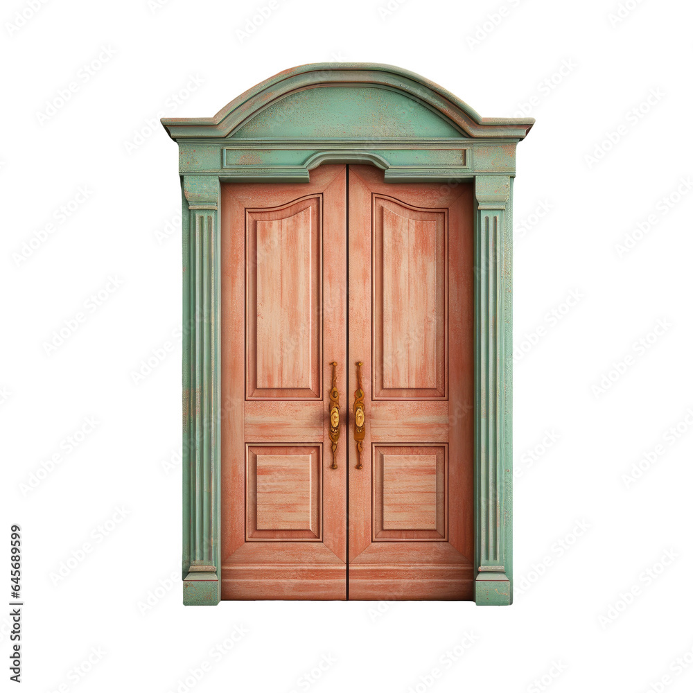 illustration of an old door on a transparent background