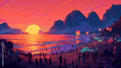 Majestic mountains and serene sea.