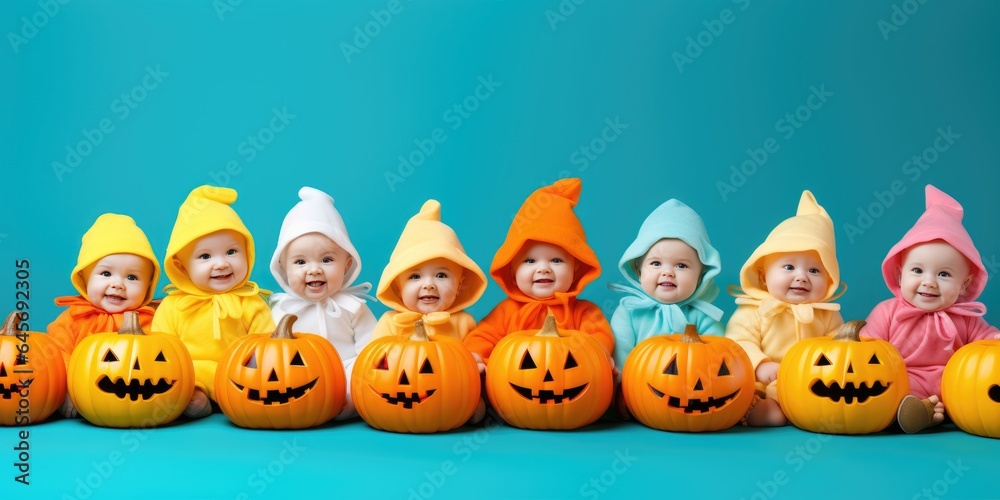 Happy halloween. Girl child in costumes and makeup holiday happy halloween Happy halloween. Girl child in costumes and makeup holiday happy halloween
