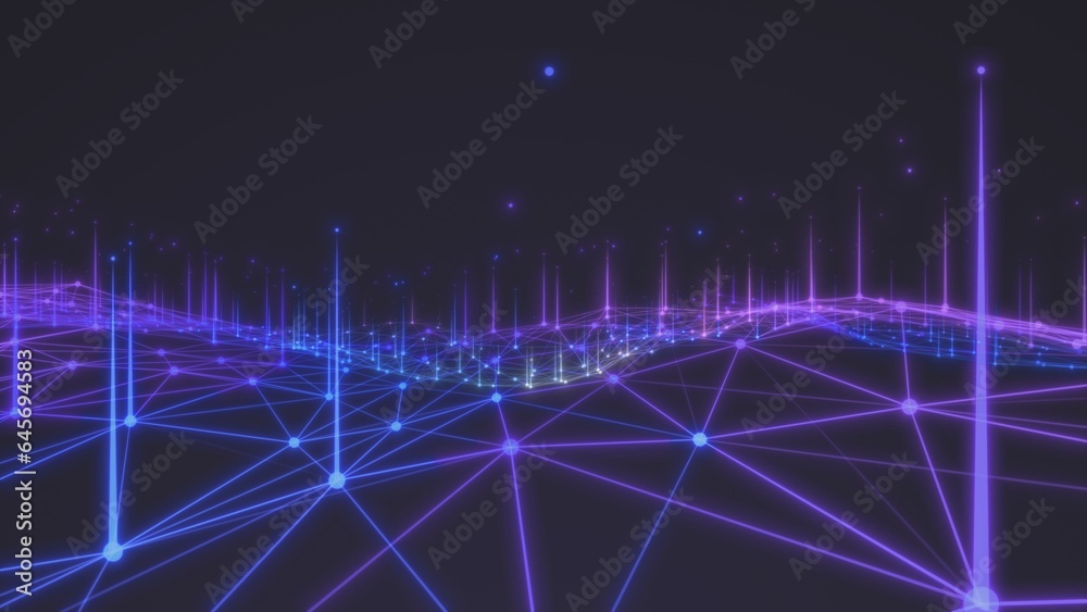 Αυτοκόλλητο The abstract raging ocean of a cellular network