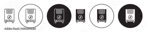dehumidifier icon set. dehumidify vector symbol in black filled and outlined style. photo
