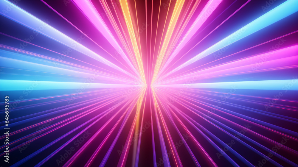 Abstract colorful background bright neon rays and glowing lines. Wallpaper concept. Generative AI