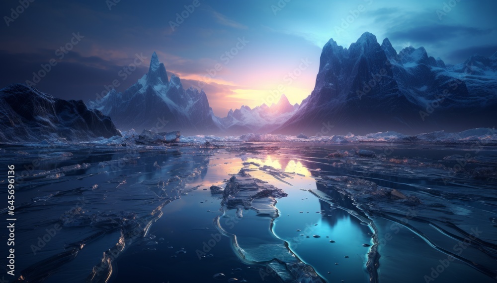 The Melting Of Glaciers And Icebergs In Beautiful Natural Places Is One