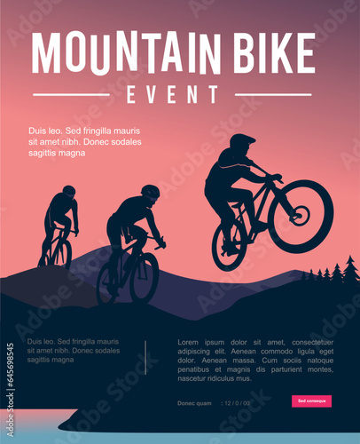 Great simple attractive mountain bike background design for any media 
