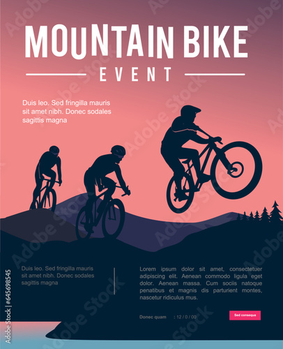 Great simple attractive mountain bike background design for any media	