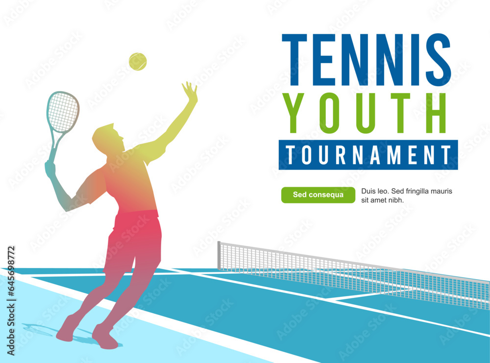Great elegant vector editable tennis poster background design for your ...