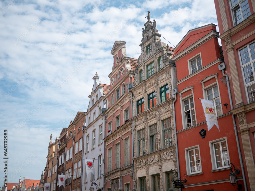 A row of Gdańsk townhouses in the city center