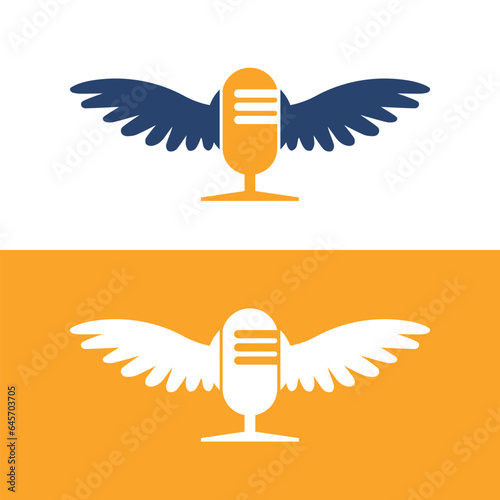 Flying mic Podcast logo design
