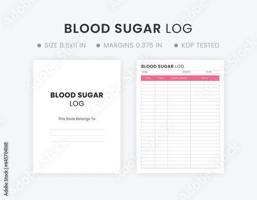 Blood Sugar Log Template Printable. Blood Glucose Logbook Charts