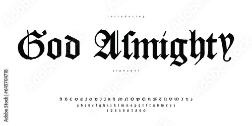 Broken Script Old English Blackletter Font Alphabet Typeface Typography photo