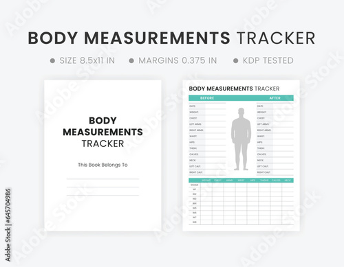 Body Measurement Tracker Template. Body Measurement Chart Printable. 