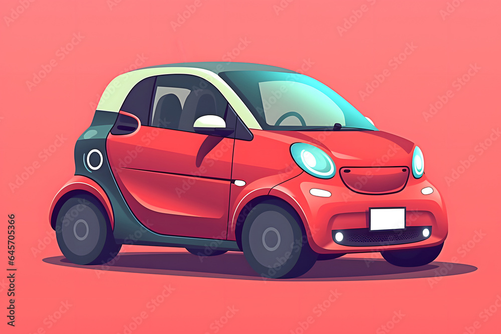 Futuristic model of modern mini electric car for urban driving Futuristic model of modern mini electric car for urban driving
