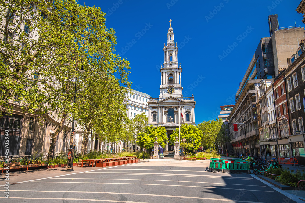 St Clement Danes Church in London street view
