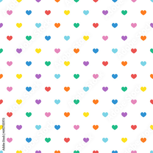 Colorful hearts vector seamless pattern
