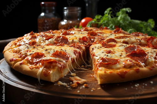 fresh tasty italian pizza close up photo