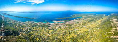 Island of Rab archipelago aerial panoramic view