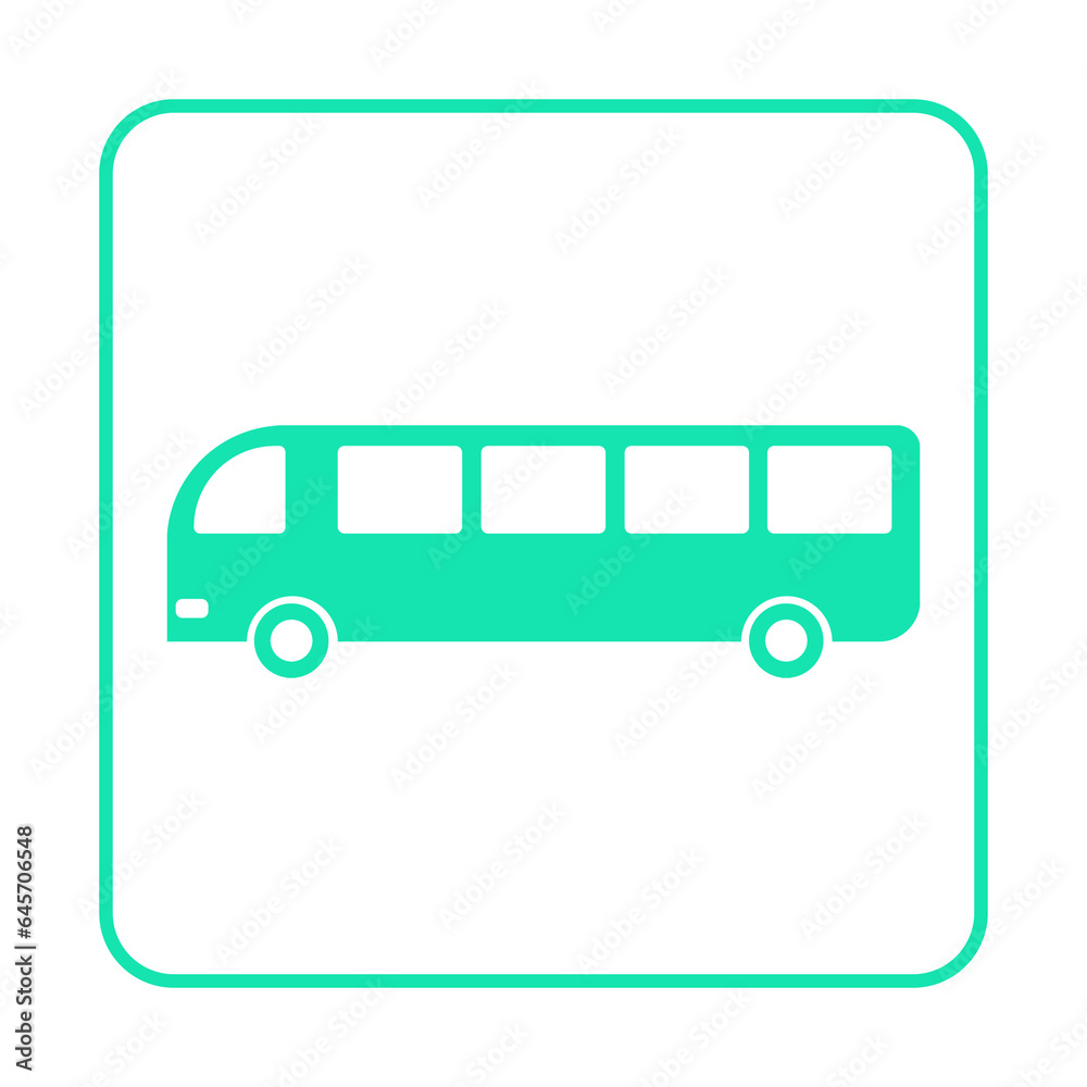 green mint bus square frame icon green mint bus square frame icon